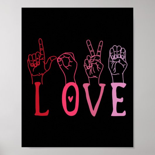 Funny Valentines Day Asl  Poster (Voorkant)