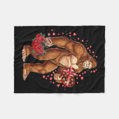 Funny Valentines Day Bigfoot Heart Love Sasquatch Fleece Deken (Voorkant (Horizontaal))