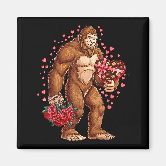 Funny Valentines Day Bigfoot Heart Love Sasquatch  Magneet (Voorkant)