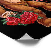 Funny Valentines Day Bigfoot Heart Love Sasquatch  Poster (Hoek)