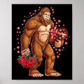 Funny Valentines Day Bigfoot Heart Love Sasquatch Poster (Voorkant)