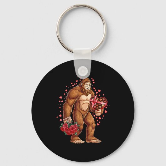 Funny Valentines Day Bigfoot Heart Love Sasquatch  Sleutelhanger (Voorkant)