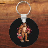 Funny Valentines Day Bigfoot Heart Love Sasquatch  Sleutelhanger (Voorkant)