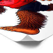 Funny Valentines Day Bigfoot Heart Sungles Sasquat Poster (Hoek)