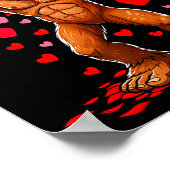 Funny Valentines Day Bigfoot Heart Sungles Sasquat Poster (Hoek)