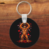 Funny Valentines Day Bigfoot Heart Sungles Sasquat Sleutelhanger (Voorkant)