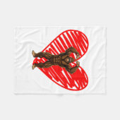 Funny Valentines Day Bigfoot Sungles In Heart Sasq Fleece Deken (Voorkant (Horizontaal))