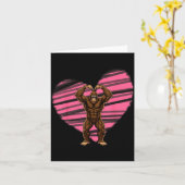 Funny Valentines Day Bigfoot Sungles In Heart Sasq Kaart (Gele Bloem)