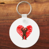 Funny Valentines Day Bigfoot Sungles In Heart Sasq Sleutelhanger (Voorkant)