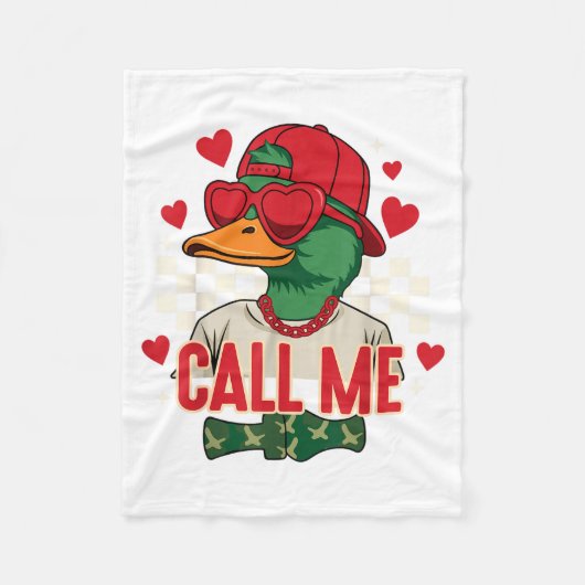 Funny Valentine's Day Boy Duck Hunting Call Me Tod Fleece Deken (Voorkant)