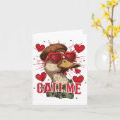Funny Valentine's Day Boy Duck Hunting Call Me Tod Kaart (Gele Bloem)