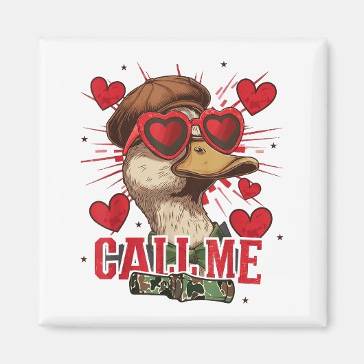Funny Valentine's Day Boy Duck Hunting Call Me Tod Magneet (Voorkant)