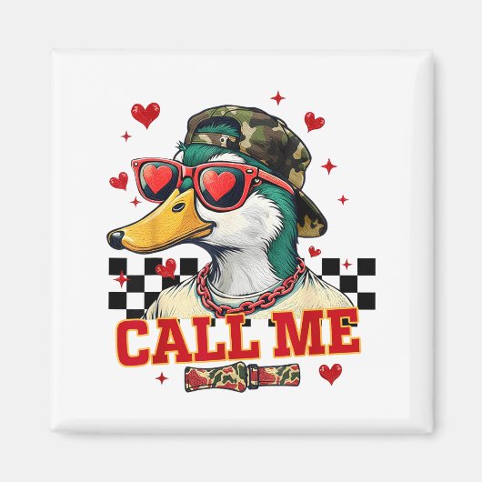 Funny Valentine's Day Boy Duck Hunting Call Me Tod Magneet (Voorkant)