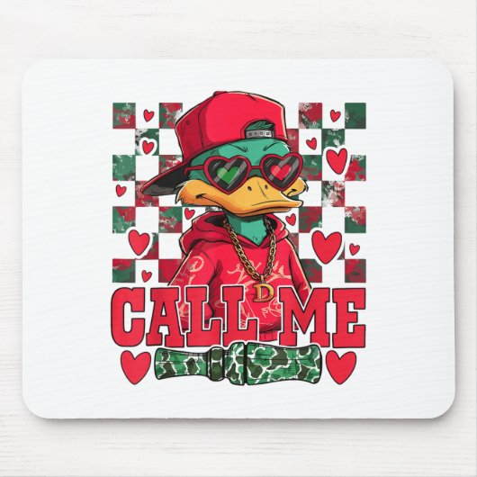 Funny Valentine's Day Boy Duck Hunting Call Me Tod Muismat (Voorkant)