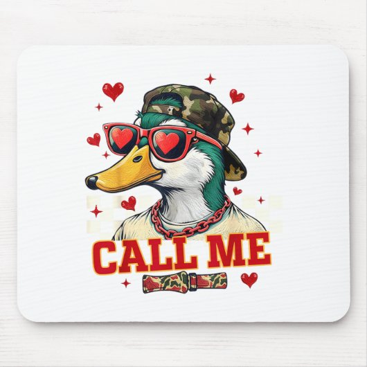 Funny Valentine's Day Boy Duck Hunting Call Me Tod Muismat (Voorkant)