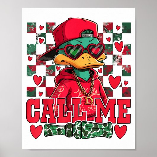 Funny Valentine's Day Boy Duck Hunting Call Me Tod Poster (Voorkant)
