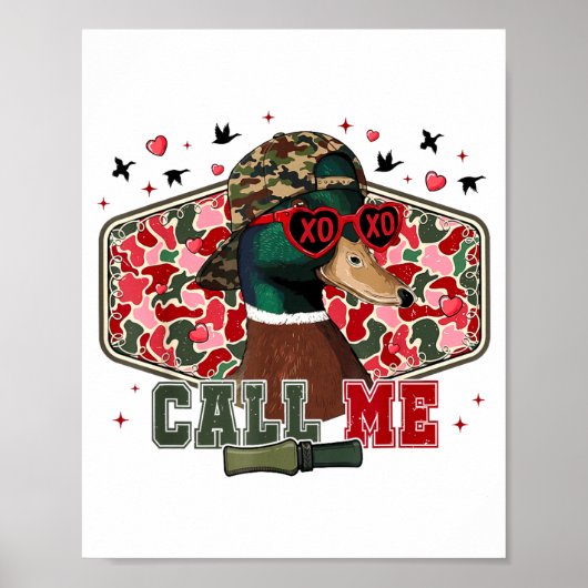 Funny Valentine's Day Boy Duck Hunting Call Me Tod Poster (Voorkant)