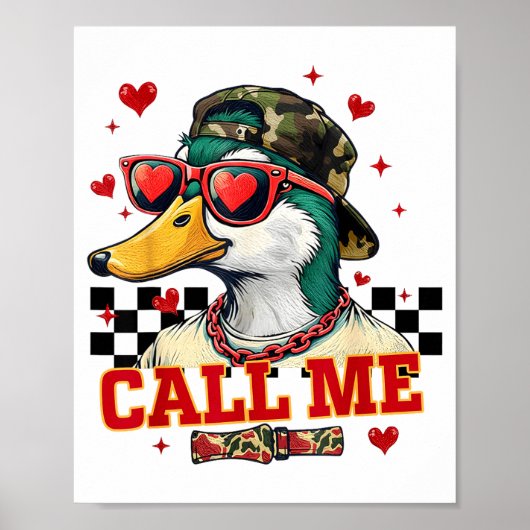 Funny Valentine's Day Boy Duck Hunting Call Me Tod Poster (Voorkant)