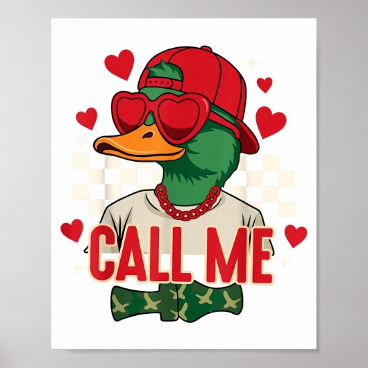 Funny Valentine's Day Boy Duck Hunting Call Me Tod Poster (Voorkant)