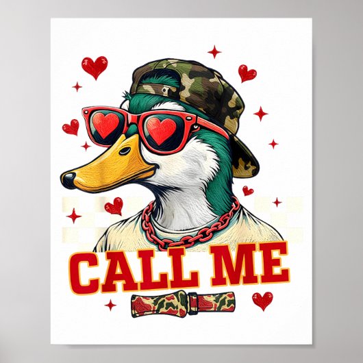 Funny Valentine's Day Boy Duck Hunting Call Me Tod Poster (Voorkant)