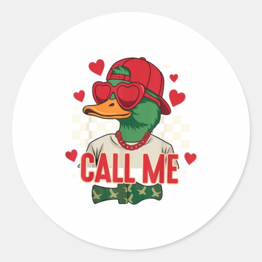 Funny Valentine's Day Boy Duck Hunting Call Me Tod Ronde Sticker (Voorkant)