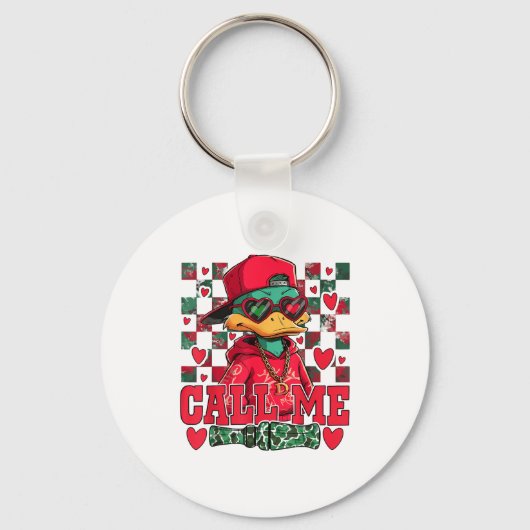 Funny Valentine's Day Boy Duck Hunting Call Me Tod Sleutelhanger (Voorkant)