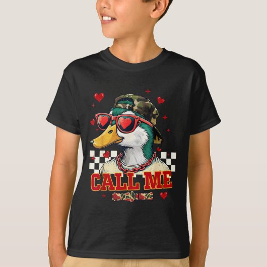Funny Valentine's Day Boy Duck Hunting Call Me Tod T-shirt (Voorkant)