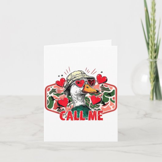 Funny Valentines Day Call Me Duck Hunting Men Wome Kaart (Voorkant)