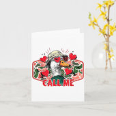 Funny Valentines Day Call Me Duck Hunting Men Wome Kaart (Gele Bloem)