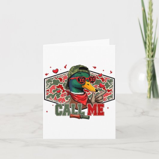 Funny Valentines Day Call Me Duck Hunting Men Wome Kaart (Voorkant)