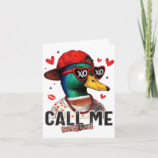 Funny Valentines Day Call Me Duck Hunting Men Wome Kaart (Voorkant)