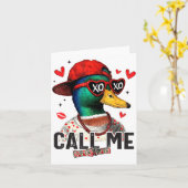 Funny Valentines Day Call Me Duck Hunting Men Wome Kaart (Gele Bloem)