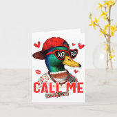 Funny Valentines Day Call Me Duck Hunting Men Wome Kaart (Gele Bloem)