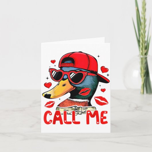 Funny Valentines Day Call Me Duck Hunting Men Wome Kaart (Voorkant)