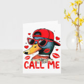 Funny Valentines Day Call Me Duck Hunting Men Wome Kaart (Gele Bloem)