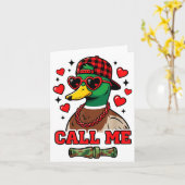 Funny Valentines Day Call Me Duck Hunting Men Wome Kaart (Gele Bloem)