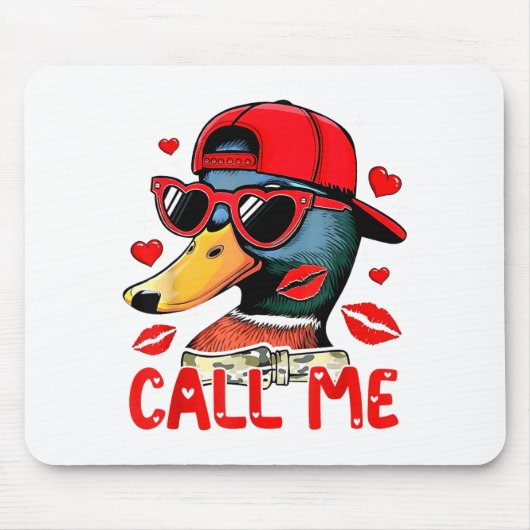 Funny Valentines Day Call Me Duck Hunting Men Wome Muismat (Voorkant)