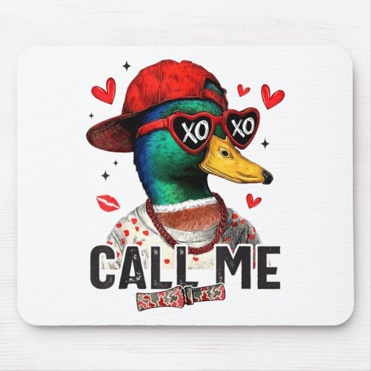 Funny Valentines Day Call Me Duck Hunting Men Wome Muismat (Voorkant)
