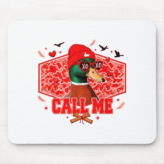 Funny Valentines Day Call Me Duck Hunting Men Wome Muismat (Voorkant)