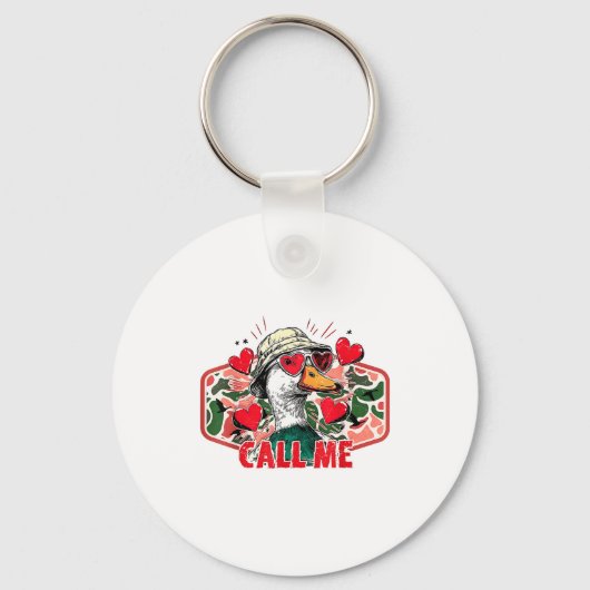 Funny Valentines Day Call Me Duck Hunting Men Wome Sleutelhanger (Voorkant)