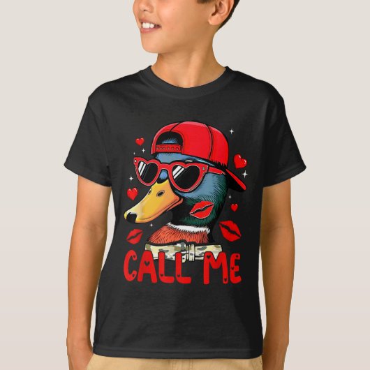 Funny Valentines Day Call Me Duck Hunting Men Wome T-shirt (Voorkant)