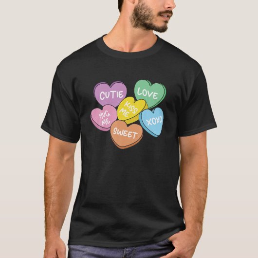 Funny Valentines Day Candy Heart Mens Womens Valen T-shirt (Voorkant)