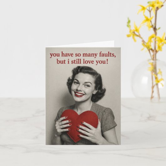 Funny Valentine's Day Card Kaart (Gele Bloem)