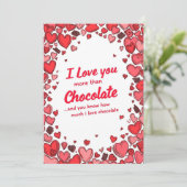 funny valentines day Chocolate cards Feestdagenkaart (Staand voorkant)