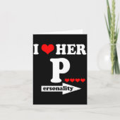 Funny Valentine's Day Couple Matching I Love Her I Kaart (Voorkant)