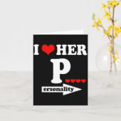 Funny Valentine's Day Couple Matching I Love Her I Kaart (Gele Bloem)