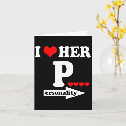 Funny Valentine's Day Couple Matching I Love Her I Kaart (Gele Bloem)