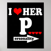 Funny Valentine's Day Couple Matching I Love Her I Poster (Voorkant)