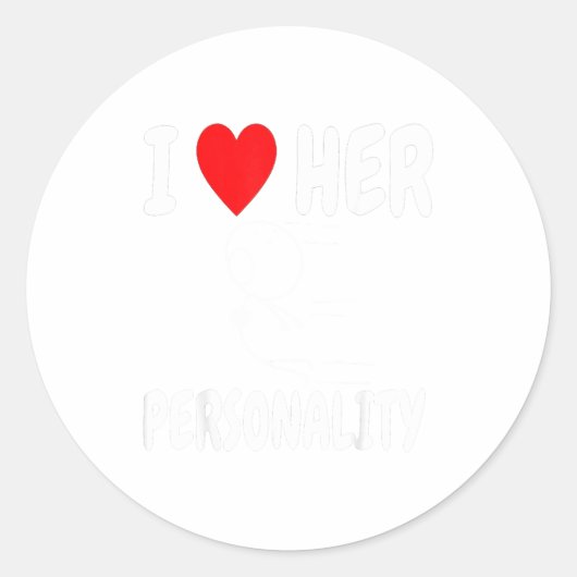 Funny Valentine's Day Couple Matching I Love Her I Ronde Sticker (Voorkant)