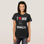 Funny Valentine's Day Couple Matching I Love Her I T-shirt (Voorkant volledig)